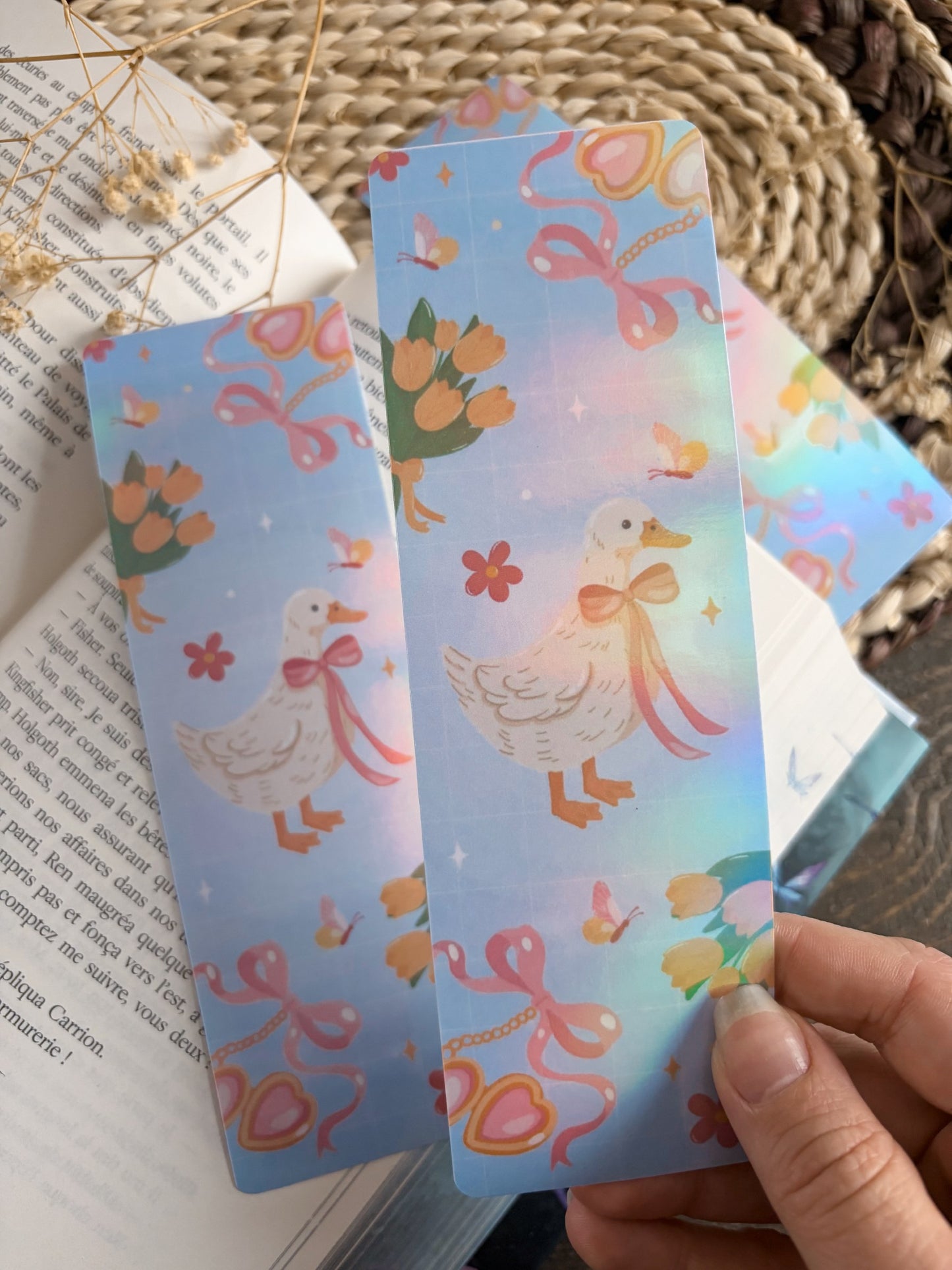 BOOKMARK - Marque page papier, inspiration « Plume à Nœud »