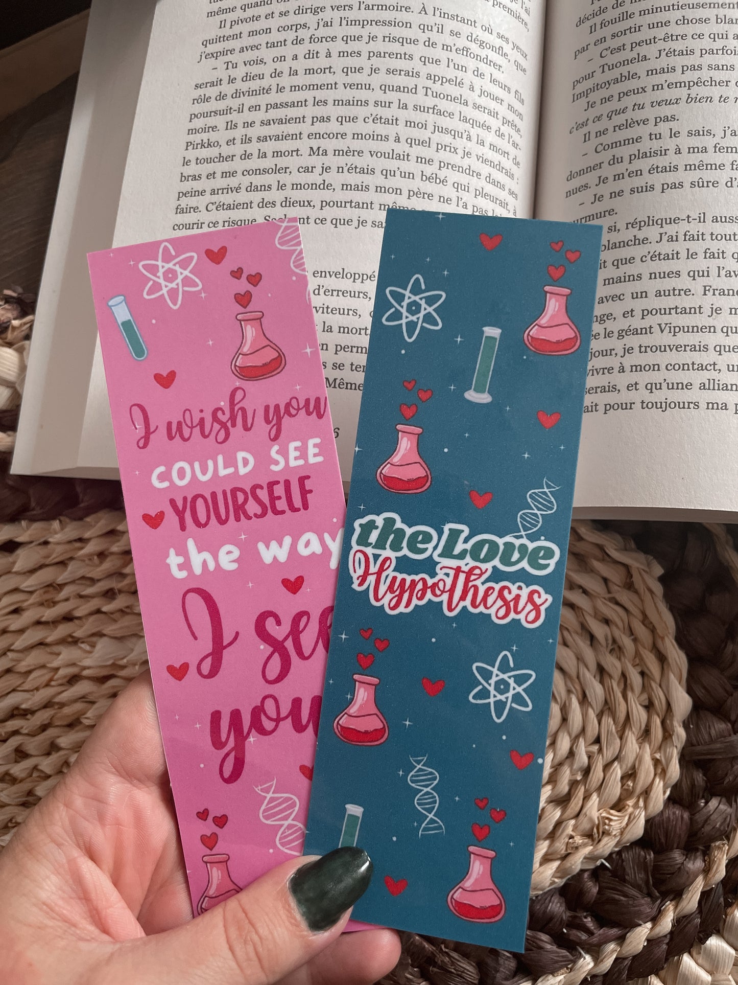 BOOKMARK - Marque page papier, inspiration The Love Hypothesis