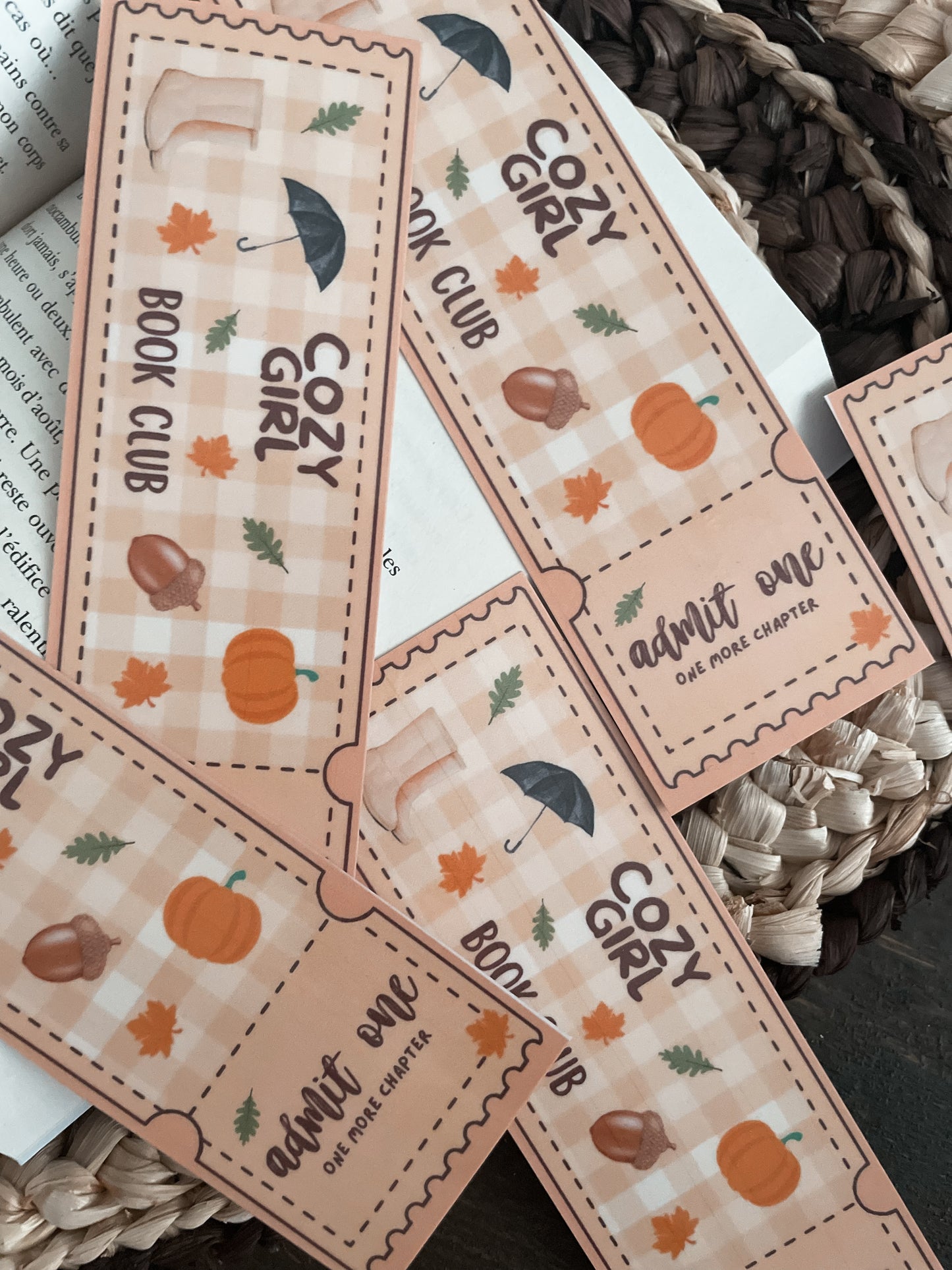 BOOKMARK - Marque page papier, inspiration « Cozy Girl, Book Club »