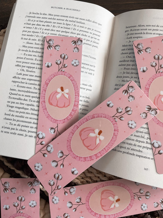 BOOKMARK - Marque page papier, inspiration « Girly Pumpkin »