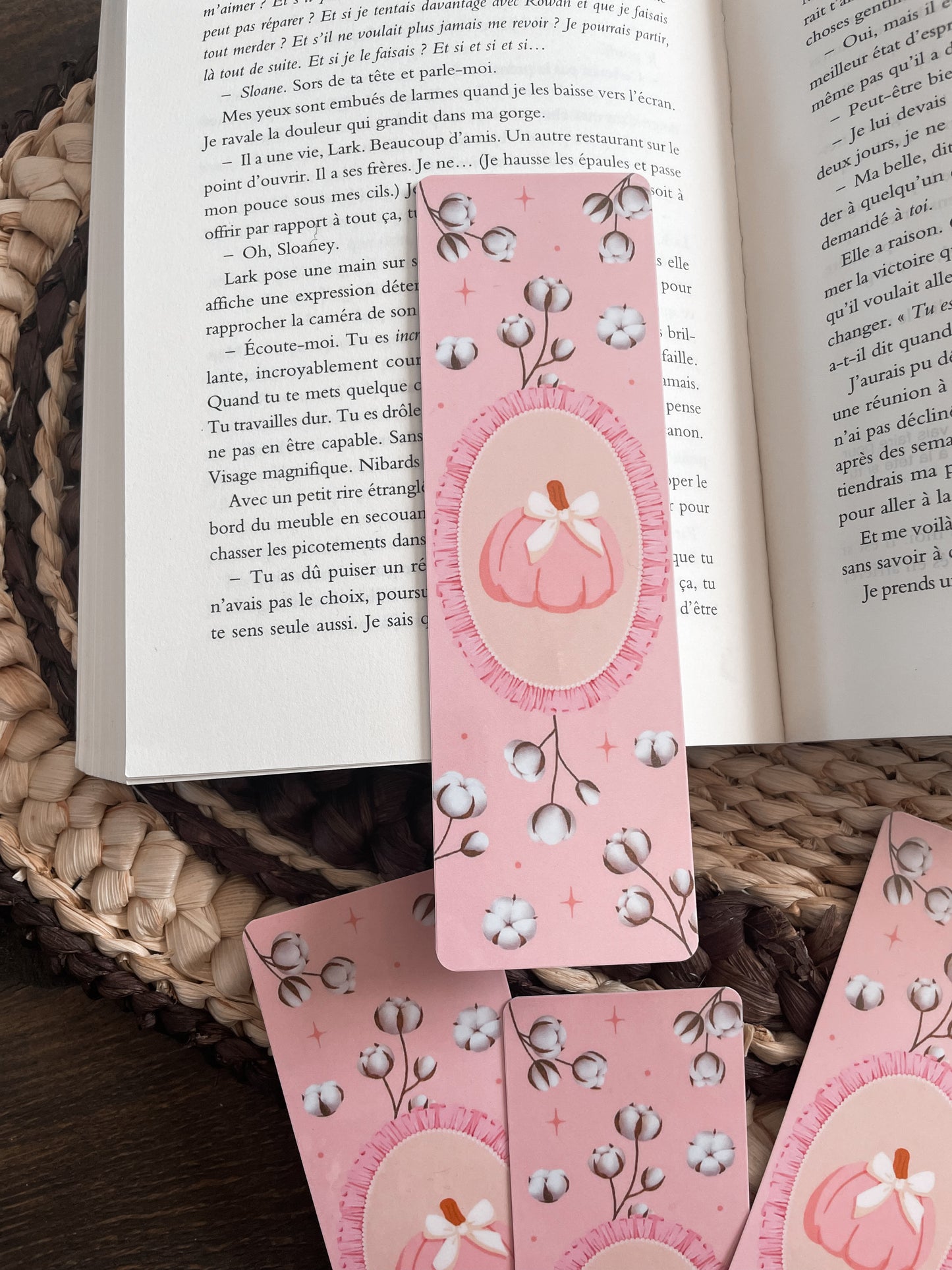 BOOKMARK - Marque page papier, inspiration « Girly Pumpkin »