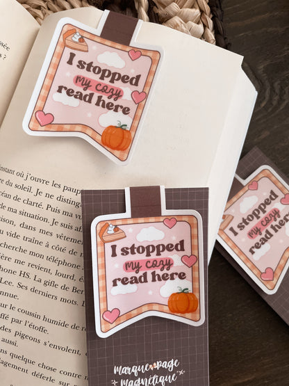 BOOKMARK - Marque page magnétique, i stopped my cozy read