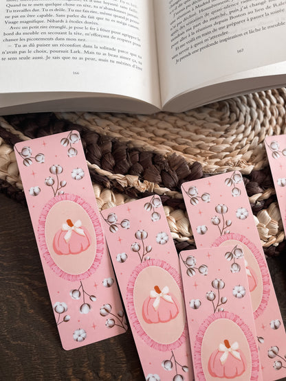 BOOKMARK - Marque page papier, inspiration « Girly Pumpkin »
