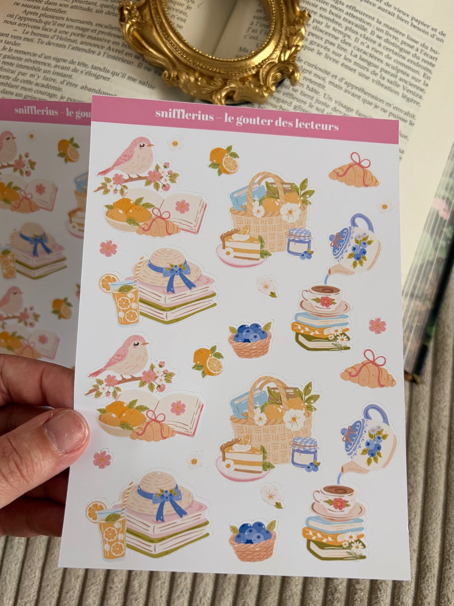 STICKER SHEET - Planche de stickers papier, inspiration « Le goûter des lecteurs »
