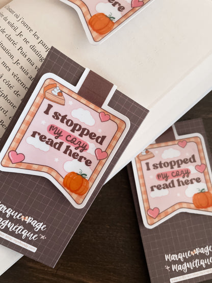 BOOKMARK - Marque page magnétique, i stopped my cozy read