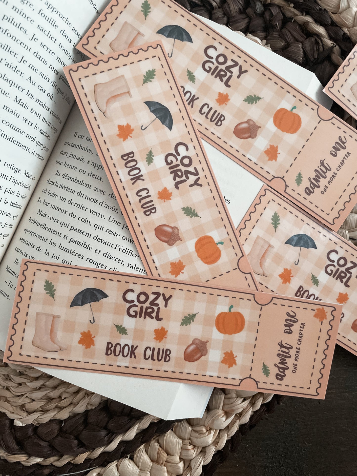 BOOKMARK - Marque page papier, inspiration « Cozy Girl, Book Club »