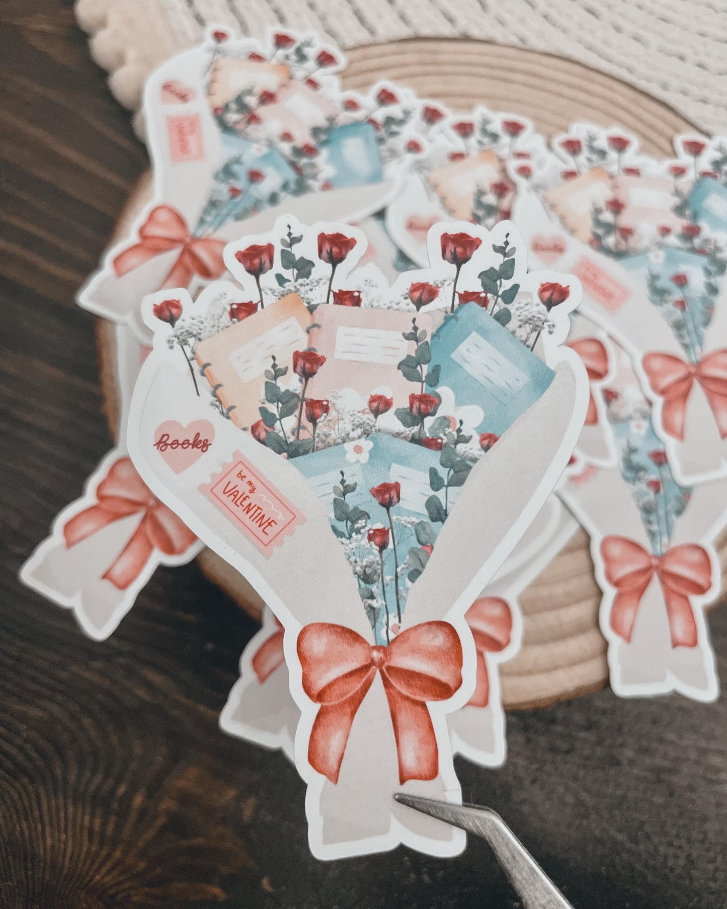 STICKERS - autocollant inspiration bouquet de fleurs Saint-Valentin 2025