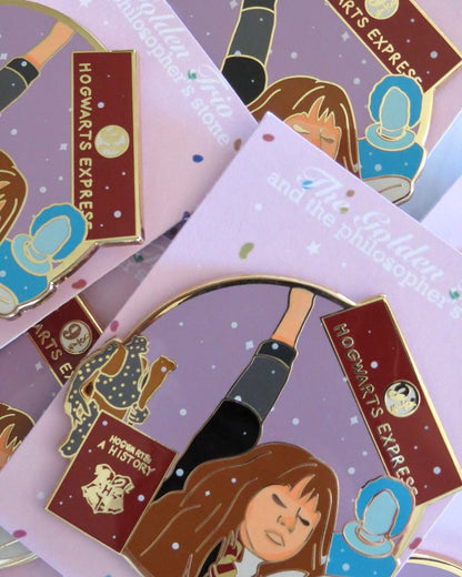 ENAMEL PIN - « The Golden Trio - Granger », 60mm, gold plated , pin